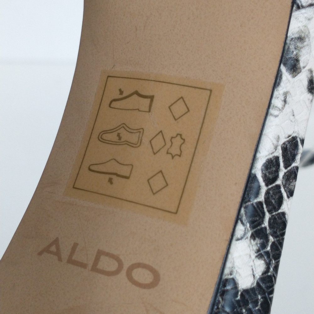 Excellent Condition Pair Of Aldo Veralith Leather Ankle Strap Platform Sandals - Picture 9 of 11